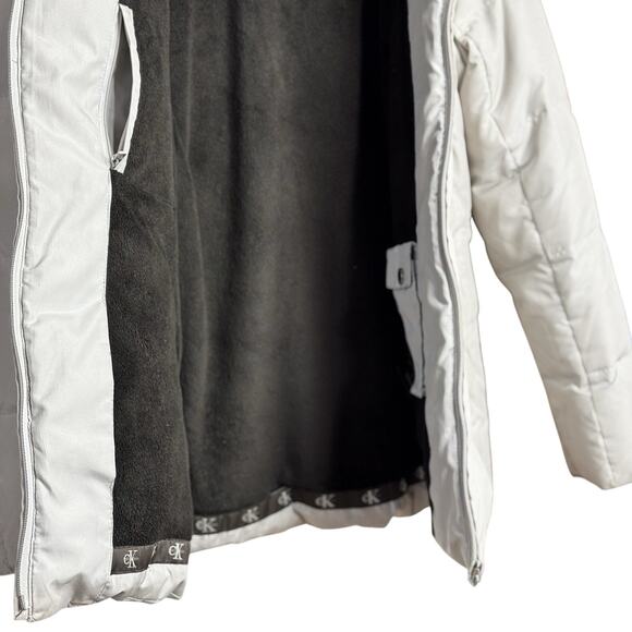 Women's Calvin Klein Cream Down Puffer Jacket - Size Small - Picture 10 of 11
